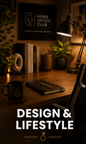 Ambiente de home office decorado para categoria Design & Lifestyle